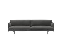 Muuto Sofá de 3 plazas Outline cuero Grace leather Camel-patas negras