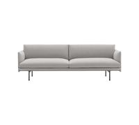 Muuto Sofá de 3 plazas Outline tela Clay 12-Black
