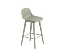 Muuto Taburete bar con respaldo Fiber 65 cm Dusty green-patas verdes