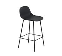 Muuto Taburete bar con respaldo Fiber Tube 65 cm negro