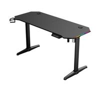 Muvip mesa gaming pro1600 xl motorizada fibra carbono - luz rgb sound