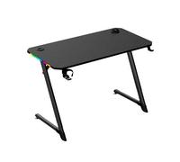 Muvip mesa gaming pro1700 con laminado de fibra carbono - luz rgb - portavasos y gancho para auriculares