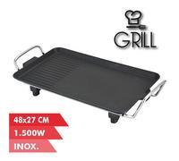 Muvip plancha de asar electrica 1500w - 2 zonas lisa y grill - placa a