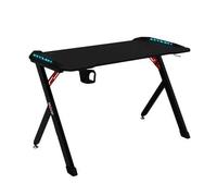 Muvip pro1200 mesa gaming fibra de carbono con luz rgb - solida - gran superficie - portavasos - gancho para auriculares - medidas 120x60x75cm - color negro