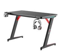 Muvip pro300 mesa gaming fibra de carbono con luz rgb - solida - gran