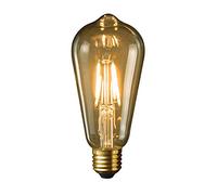 muvit Bombilla Edison Estilo Vintage. Bombilla Led E27 (Casquillo Gordo, 5W (Equivalente A 40W), Bombilla de luz cálida ámbar(1800K-2700K). Ángulo De Haz 360º. No Regulable.