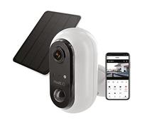 muvit Camara Vigilancia WiFi Exterior Solar con Bateria Sin Cables, 1080p/2MP Visión Nocturna, Detección de Movimiento,Memoria microSD, PIR Sirena, Audio Bidireccional