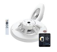 Muvit Ventilador de techo MIOCLF001 - Luz LED regulable 3000-5500K, WiFi, Asistentes de voz, Blanco