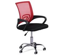 MUWO Director Silla de Oficina Giratoria con Ruedas 5, Rojo, Nuevo