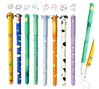 MUYAPAY 8 Piezas 0,7 MM Punta Boligrafos Bolis Gel Borrable Papeleria Material Escolar con Múltiple Motivos Animales para Niño Notas del Diario Uso Escuelas Oficinas Regalos Regreso a Clases(Estilo 2)