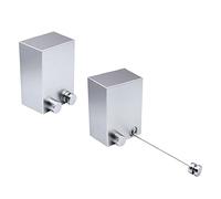 MUYIRTED - Alambre retráctil para pared, 2 cuerdas de lavandería plegable de acero inoxidable de 4,2 m, Clothesline para interior y exterior, plata, ahorra espacio