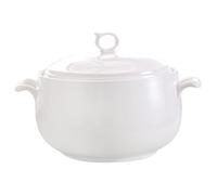 Muzrunq Sopera Redonda de cerámica de 3000 ml con Tapa, Resistente al Calor y con Asas, Apta para microondas, Ideal para decoración de restaurantes, hogar y Cocina.