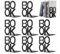 Mxdzshy 4 Pare Sujetalibros de Metal Sujeta Libros Estanteria Metálicos | Soporte Libros Estante Antideslizantes Organizador Libros para Hogar Oficina Escuelas Biblioteca Negro