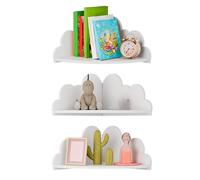 Mxshc 3 estantes esquineros de nube, 25,5 x 25,5 x 16 cm, estantes flotantes de madera blanca para colgar en la pared, estante flotante para libros, juguetes, dormitorios, salas de estar