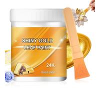 Mxshc Pintura Artesanal Dorada | Secado Rápido 24K Brillante Base Agua - Pintura Para Decoración Dorada,Para Madera, Arcilla, Lienzo, Tela, Marcos Para Cuadros, Obras De Arte, Muebles, Artesanías