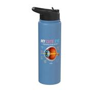 My Cute Eye Anatomy ¡Viva el Día de la Ciencia de la Visión Humana, Chicas! Stainless Steel Insulated Water Bottle