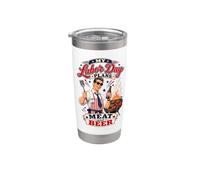 My Labor Day Plans Carne y Cerveza Retro BBQ Grill Master Vaso térmico de acero inoxidable de doble pared