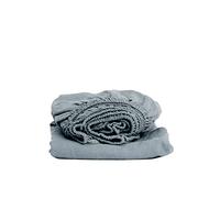 My Linen Home Sábana Bajera de Lino 100% Lavada a la Piedra con Esquinas Gris Azulado, 140x200x20cm I Dobladillo Elástico Continuo I Hipoalergénica, Termorreguladora, Transpirable I Delicada y Suave