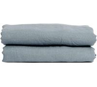 My Linen Home Sábana Plana de Lino Natural 100% Lavada a la Piedra Gris Azulado, 245x280cm I Hipoalergénica, termorreguladora y Transpirable I Suave y Delicada Incluso para Pieles sensibles