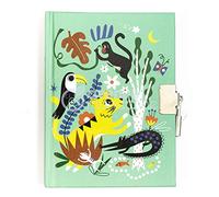 My Mandarine CO204C - Un journal intime 240 pages lignées 11x14 cm avec fermeture cadenas, Jungle