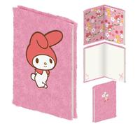 My Melody - Cuaderno de felpa con diseño de flor de cerezo, diario A5 de tapa suave oficial de Sanrio, bonito cuaderno de escritura kawaii para escuela, estudio, accesorios de escritorio, regalo para
