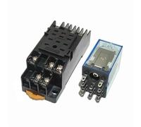 MY3P HH53P MY3NJ DPDTInterruptor de relé intermedio electromagnético de bobina en miniatura con Base de enchufe LED AC 110V 220V DC 12V 24V 1 Uds(DC24V)