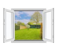 MYCARBON 4Pcs Mosquitera para Ventana Autoadhesiva 150x180cm Negra | Mosquiteras de Ventanas Anti Insectos, Cortable con Cuchillo