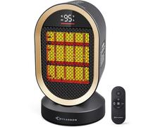 MYCARBON Calefactor Bajo Consumo PTC 1500W, Modo ECO, Display, Osc 80° | Calefactor Baño 3.5 m/s, Pantalla LED, Estufa Portátil con Mando a Distancia, 3 Modos, TEMP 15℃-35℃ , Temporizador 24H