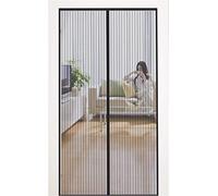MYCARBON Mosquitera para Puerta 100x230cm Protección Contra Insectos | Mosquitera Magnetica Cierre Automático, Cortina Puerta Exterior para Dormitorio Balcón, Negro