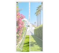 MYCARBON Mosquitera para Puerta 90x220cm Blanco Cierre Automático | Mosquitera Puerta Magnetica, Invisible, Malla Ultrafina, Instalar con Cinta, Adhesiva para Dormitorio, Balcón