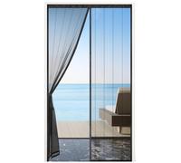 MYCARBON Mosquitera Puerta Magnética 120x220 cm, 3,8 cm Cinta Adhesiva | Cortina Mosquitera Puerta Exterior, Cierre Magnético Automático, Fácil de Instalar, Negro