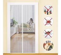 MYCARBON Mosquitera Puerta Magnetica 150x220cm, Cierre Automático | Corredera Cortina Mosquitera Magnética para Puertas, Cortina de Sala de Estar, Balcón, Patio, Blanco