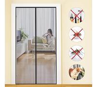 MYCARBON Mosquitera Puerta Magnetica 90x240cm, Cierre Automático | Corredera Cortina Mosquitera Magnética para Puertas, Cortina de Sala de Estar, Balcón, Patio, Negro