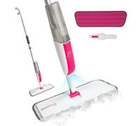 MySimaa Mopa Fregona con Spray, Mopa Lavable Microfibra, Mopas de Limpieza Suelos Seco, Húmedo y Laminado 2 en 1, Mop Limpieza Hogar, Rotación 360°, Fregona Pulverizador, Capacidad 400ml