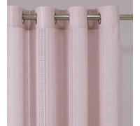 MYSKY HOME Cortinas rosa para habitación infantil de niñas, cortinas rosas con ojales estilo boho vintage con agujeros tejidos, macramé, encaje para dormitorio, vestidor, decoración de estilo rústico