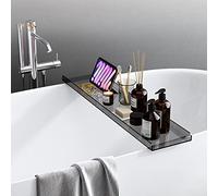 MYUYEE Bandeja De Acrílico De Lujo para Bañera, Organizador Moderno para Baño, Accesorios para Bañera Nization De 31"/39" De Largo. Estante De Mesa.(Negro - 100 Cm (39 3/8 Pulgadas))