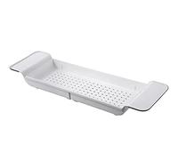 MYUYEE Bandeja Organizadora De Plástico Ajustable para Bañera, Estante Extensible para Bañera, Accesorios para Bañera Y Utensilios De Baño: Una Idea De Regalo Original.(Blanco)