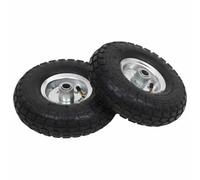 mzdioop 2 ruedas de goma para carretillas, 4,10/3,50-4, neumáticos universales para carros de transporte, carretillas, neumáticos de goma duraderos, llantas de metal resistentes, fácil montaje