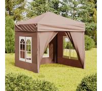 mzdioop Carpa plegable para fiestas con paredes laterales, 2 x 2 m, con estructura de acero y techo impermeable, para jardín, terraza, fiesta, camping