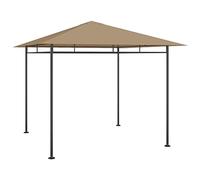 mzdioop Cenador de 3 x 3 x 2,7 m, color topo, 180 g/m², acero con techo revestido de PA, impermeable, protección contra la lluvia y protección solar para jardín, terraza, camping y celebraciones