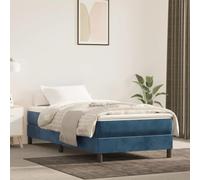 mzdioop Colchón de muelles ensacados de terciopelo azul oscuro, 120 x 190 x 20 cm con núcleo de espuma fría, transpirable, elástico puntual, para cama doble, cama individual, dormitorio, habitación de