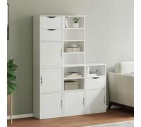 mzdioop Gabinetes auxiliares 5 unidades ODDA blanco madera maciza de pino 40 x 24 x 79 cm aparador para cocina, salón, comedor con espacio de almacenamiento versátil y disposición modular
