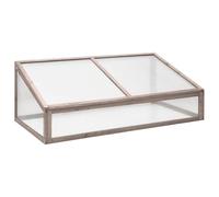 mzdioop Invernadero gris 110 x 56 x 39 cm de madera maciza de abeto con tapa abatible para plantas, hierbas y verduras, ideal para vivero, balcón, terraza, bancal, protección contra heladas e