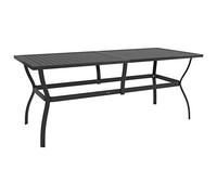 mzdioop Mesa de jardín antracita, 190 x 80 x 72 cm, acero pulverizado, resistente, estable, para balcón, terraza, jardín de invierno, exterior, ideal para barbacoa y comida