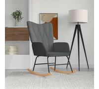 mzdioop Sillón de relax de tela gris oscuro con columpios de madera y marco de acero, moderna silla de lactancia para salón, habitación de los niños, terraza, balcón o terraza, cómoda silla basculante