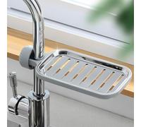 MZSX Porta Jabón de Baño con Clip, Jabonera Ajustable para Barra de Ducha, para Barra 16-27mm Porta Esponja Porta Jabonera Estante de Almacenaje para Fregadero de Cocina, para Barra de Tubo Baño