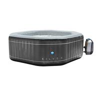 N NETSPA SPA Gonflable Octogonal Silver 5/6 Plazas Exterior, Negro