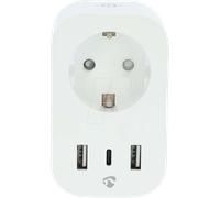 Nedis SmartLife Smart Stecker Wi-Fi | Leistungsmesser | 3680 W | Type F (CEE 7/7) / 1x USB-C™ / 2X USB | 0-55 °C |