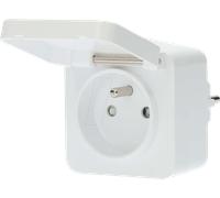 Nedis SmartLife - Enchufe inteligente (Wi-Fi, IP44, medidor de potencia, 3680 W, tipo E, CEE 7/6), 0-55 °C, Android/iOS, 1 unidad, color gris/blanco
