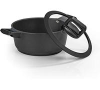 N8WERK Olla de Aluminio Fundido Edición Medianoche | 24 cm | Indicador de Temperatura de Cambio de Color | Adecuada para Todo Tipo de Estufas, también de inducción | Sellado Triple